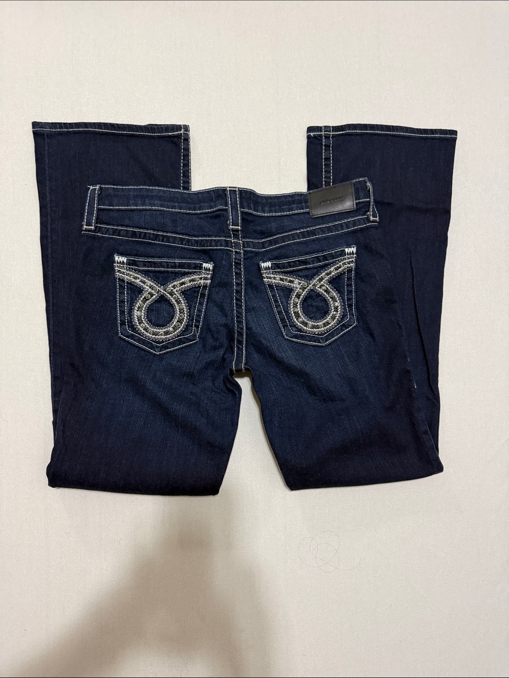 Big Star Indigo Bootcut Jeans with Contrast Embroidered Pockets